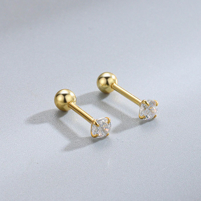 Anting Tulang Telinga Zircon Cakar Empat Stainless Steel perhiasandirect