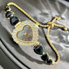 Gaya Feminin Maksimal! Jam Tangan Gelang Bunga Cinta dengan Dial Berlian & Tali Tarik Elegan