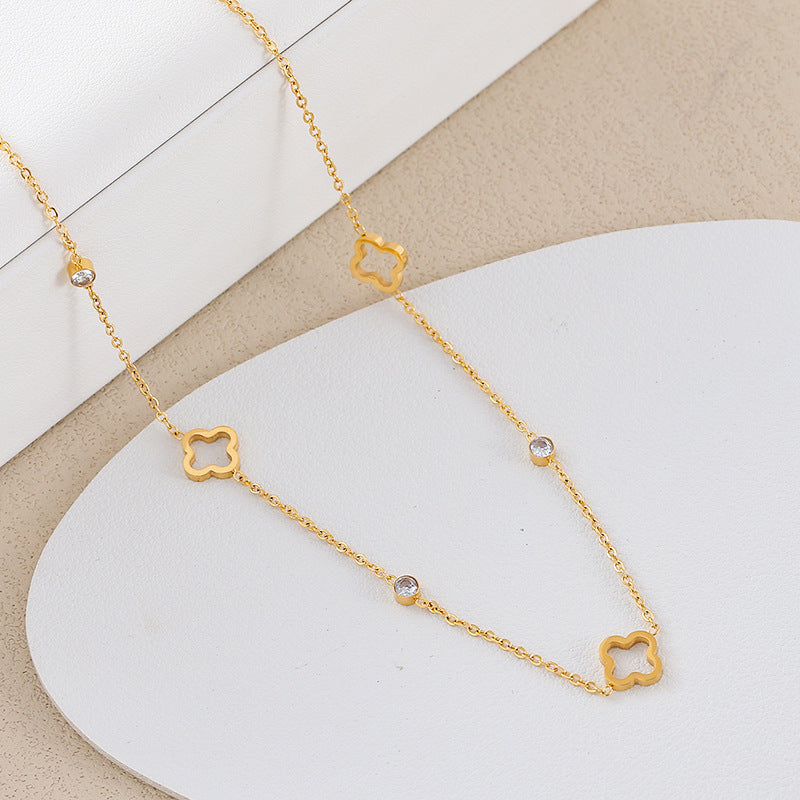 Gelang Four-leaf clover Stainless Wanita gold Perhiasan -Bracelets, Model Terbaru Aksesoris Gold - perhiasandirect