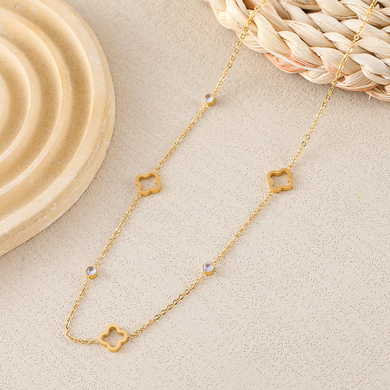 Gelang Four-leaf clover Stainless Wanita gold Perhiasan -Bracelets, Model Terbaru Aksesoris Gold - perhiasandirect