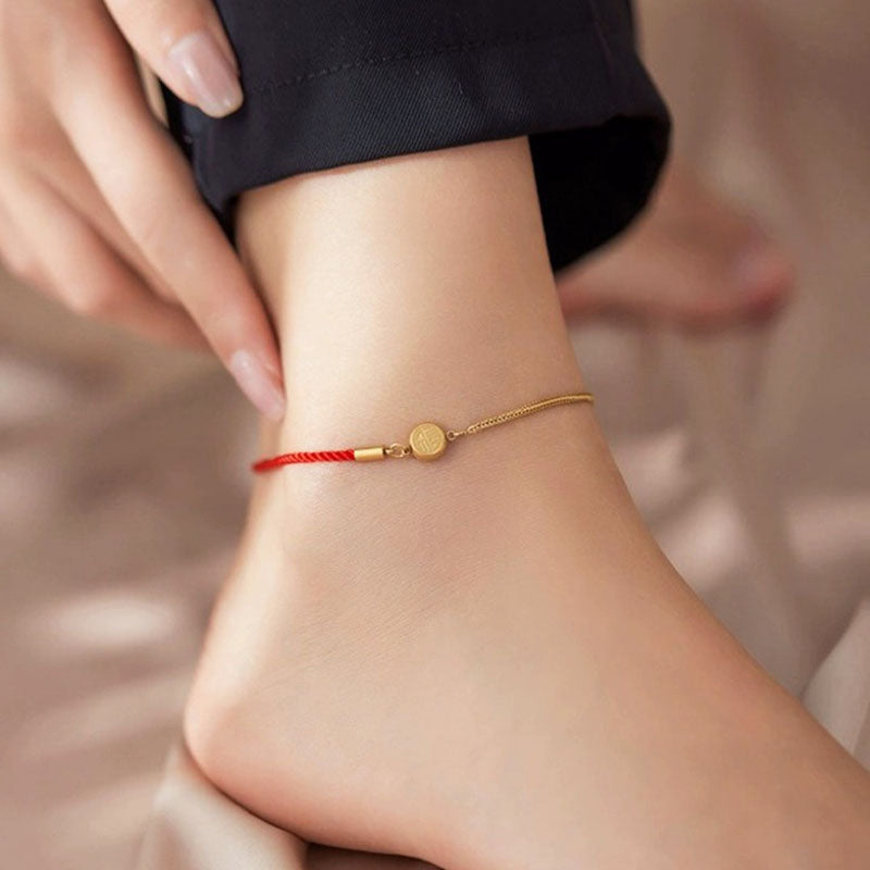 Gelang Kaki 'Fu' Wanita - Gelang Kaki Stainless Steel Anti Kusam, Rantai Emas Trendy, Aksesoris Fashion, Grosir Harga Terbaik7