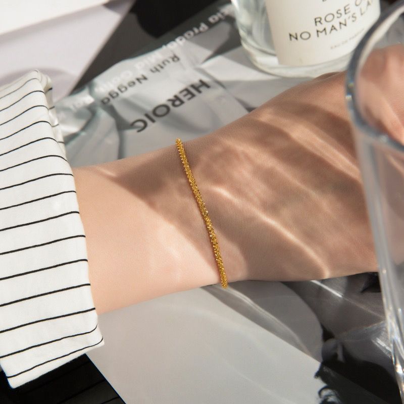 Gelang Simple Lapis Emas 18k Wanita - Gelang Stainless Steel Elegan Anti Kusam, Perhiasan Hadiah Spesial, Grosir Harga Terbaik3