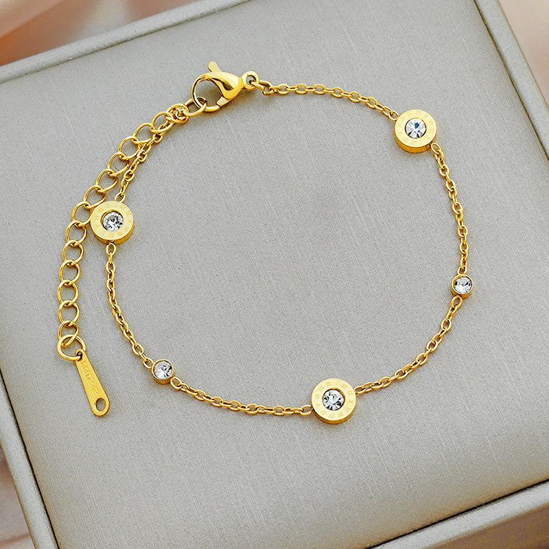 Gelang Titanium Sahabat Wanita – Desain Minimalis dengan Berlian Kecil perhiasandirect