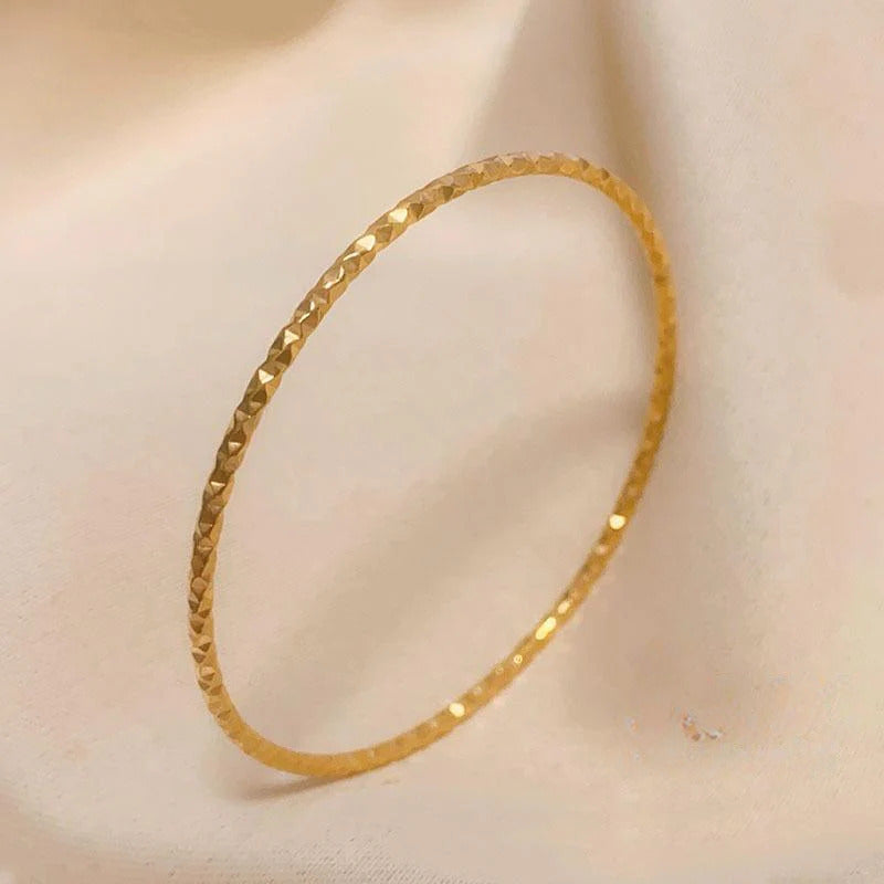 Gelang Titanium Wanita 18K – Perhiasan Emas Serpihan, Anti Karat & Tahan Lama-product5