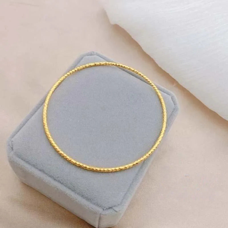 Gelang Titanium Wanita 18K – Perhiasan Emas Serpihan, Anti Karat & Tahan Lama-product7