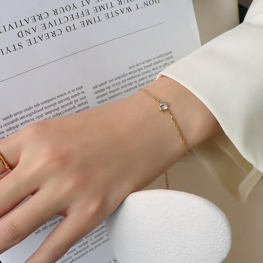 Gelang Wanita Titanium Liontin Berlian Tunggal – Elegan & Anti Karat perhiasandirect