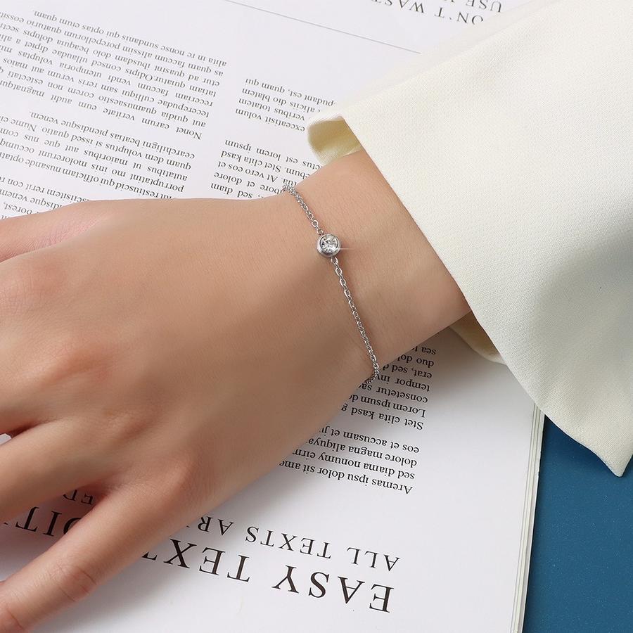 Gelang Wanita Titanium Liontin Berlian Tunggal – Elegan & Anti Karat perhiasandirect