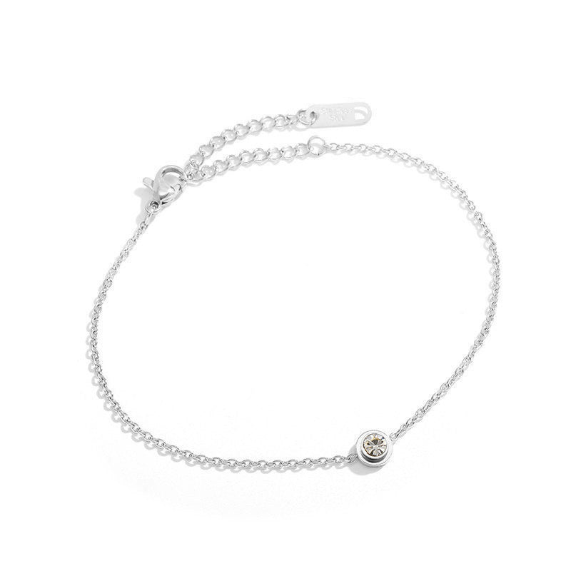 Gelang Wanita Titanium Liontin Berlian Tunggal – Elegan & Anti Karat perhiasandirect
