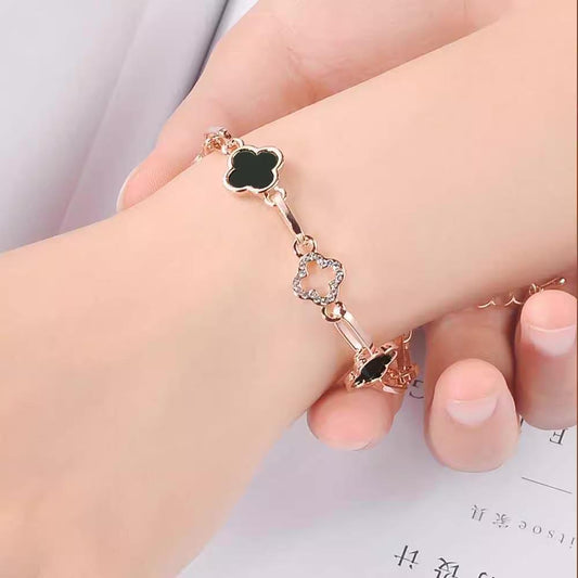 Gelang four-leaf Clover Rantai Panjang Adjustable Aksesoris Fashion Korea - perhiasandirect