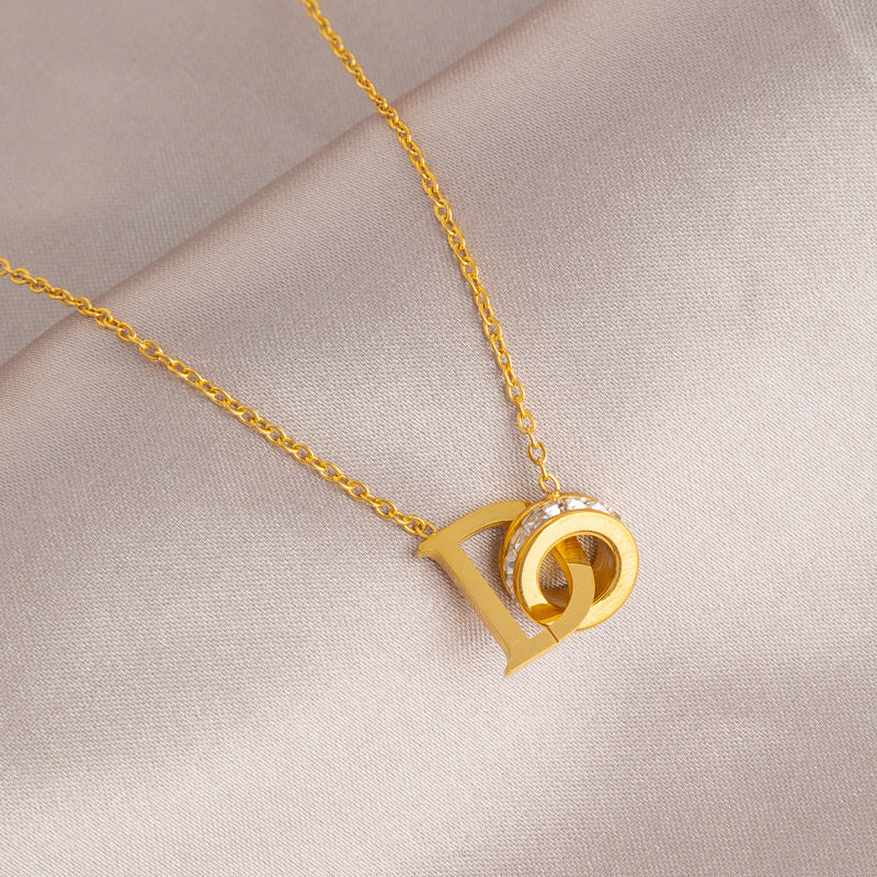 Kalung D Emas Wanita - Perhiasan Fashion Anti Kusam Elegan, Aksesoris Trendy, Hadiah Spesial, Grosir Harga Terbaik4