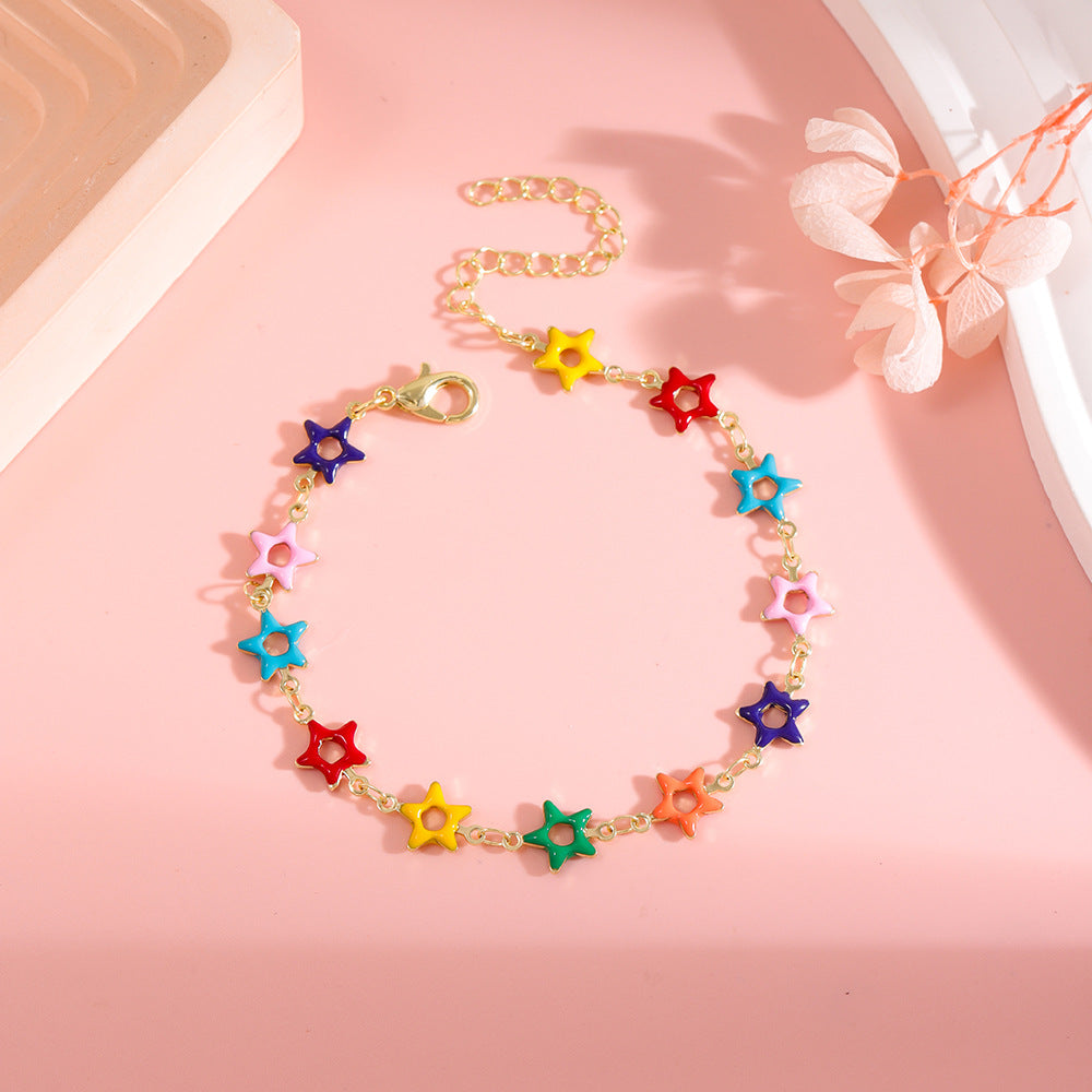 Kalung Four-leaf Clover Warna Dopamin Musim Panas, Stainless Steel Elegan & Murah perhiasandirect