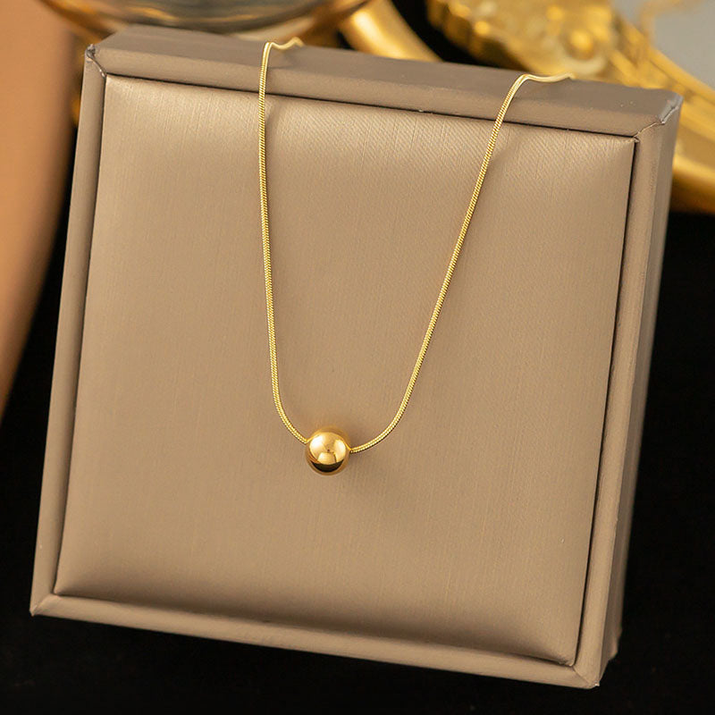 Kalung Manik Kecil Wanita - Perhiasan Stainless Steel Elegan, Aksesoris Prom Terjangkau, Hadiah Ulang Tahun untuk Pacar, Grosir Harga Terbaik9