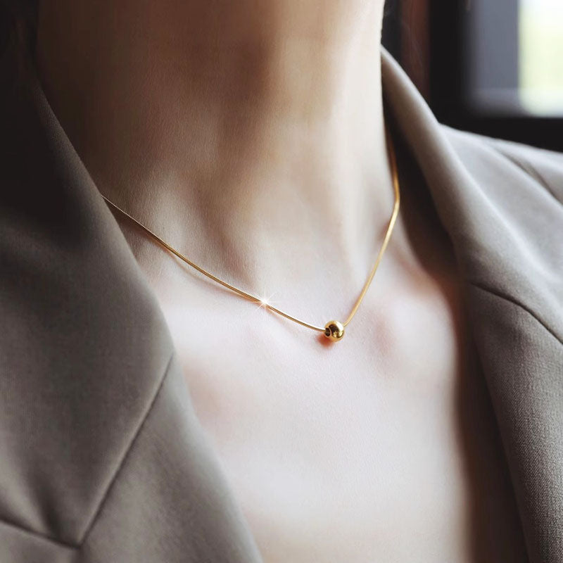 Kalung Manik Kecil Wanita - Perhiasan Stainless Steel Elegan, Aksesoris Prom Terjangkau, Hadiah Ulang Tahun untuk Pacar, Grosir Harga Terbaik 10