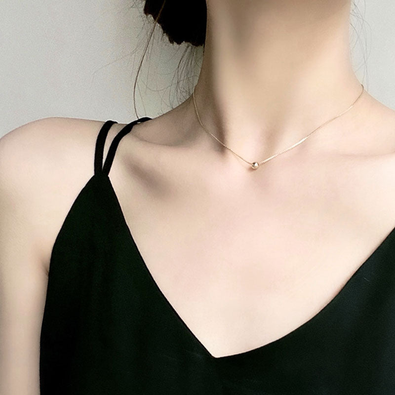 Kalung Manik Kecil Wanita - Perhiasan Stainless Steel Elegan, Aksesoris Prom Terjangkau, Hadiah Ulang Tahun untuk Pacar, Grosir Harga Terbaik 5