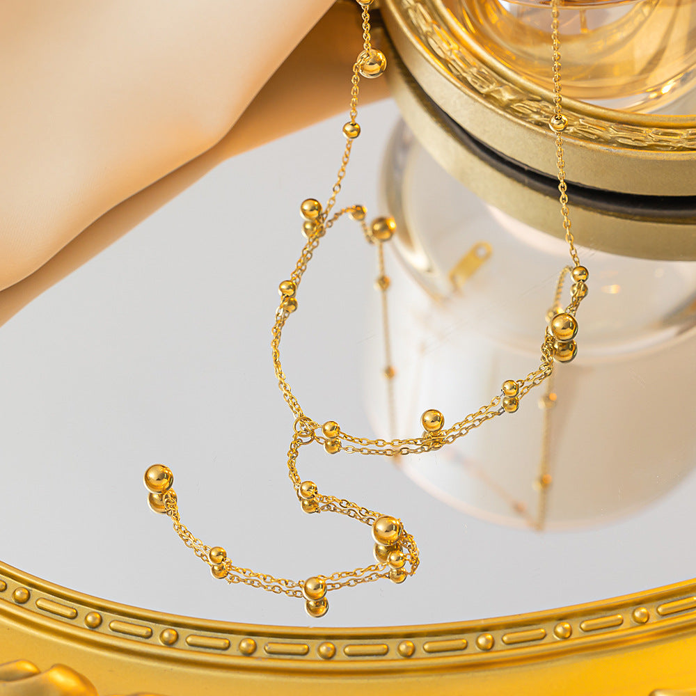 Kalung Manik Panjang Wanita - Perhiasan Stainless Steel Elegan, Aksesoris Harian Trendy, Hadiah Ulang Tahun untuk Pacar, Grosir Harga Terbaik 7