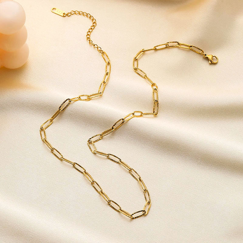 Kalung Rantai Wanita - Perhiasan Stainless Steel Elegan, Aksesoris Harian Terjangkau, Hadiah Ulang Tahun untuk Pacar, Grosir Harga Terbaik1