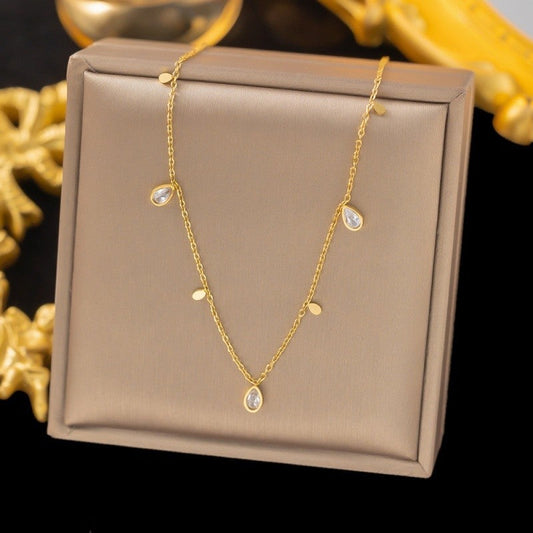Kalung Wanita Zircon Fragment – Perhiasan Titanium Steel Anti Karat & Tahan Lama-product1