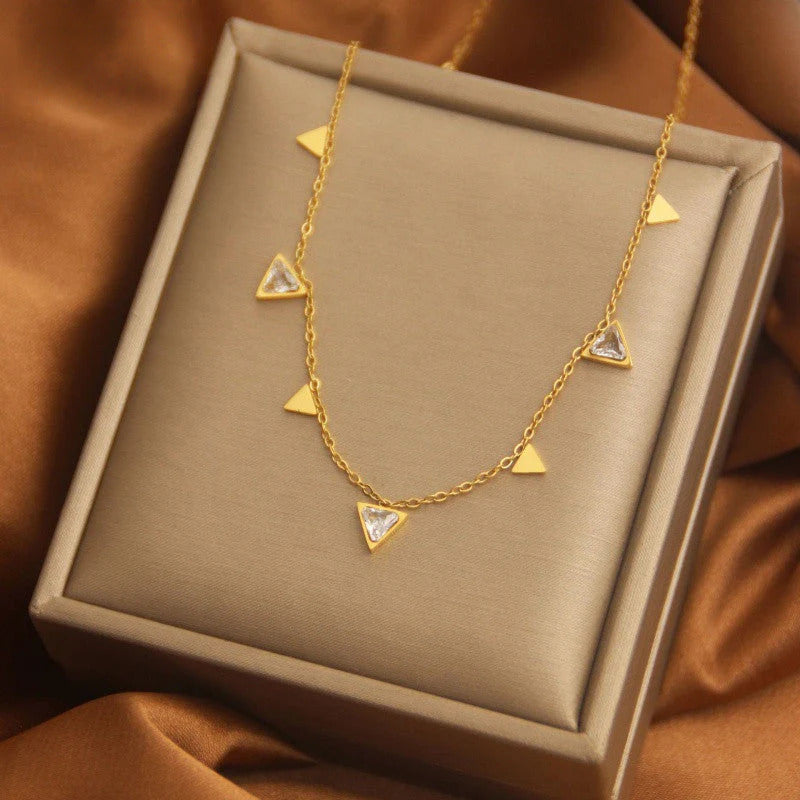 Kalung Wanita Zircon Fragment – Perhiasan Titanium Steel Anti Karat & Tahan Lama-product11