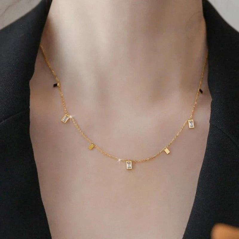 Kalung Wanita Zircon Fragment – Perhiasan Titanium Steel Anti Karat & Tahan Lama-product5