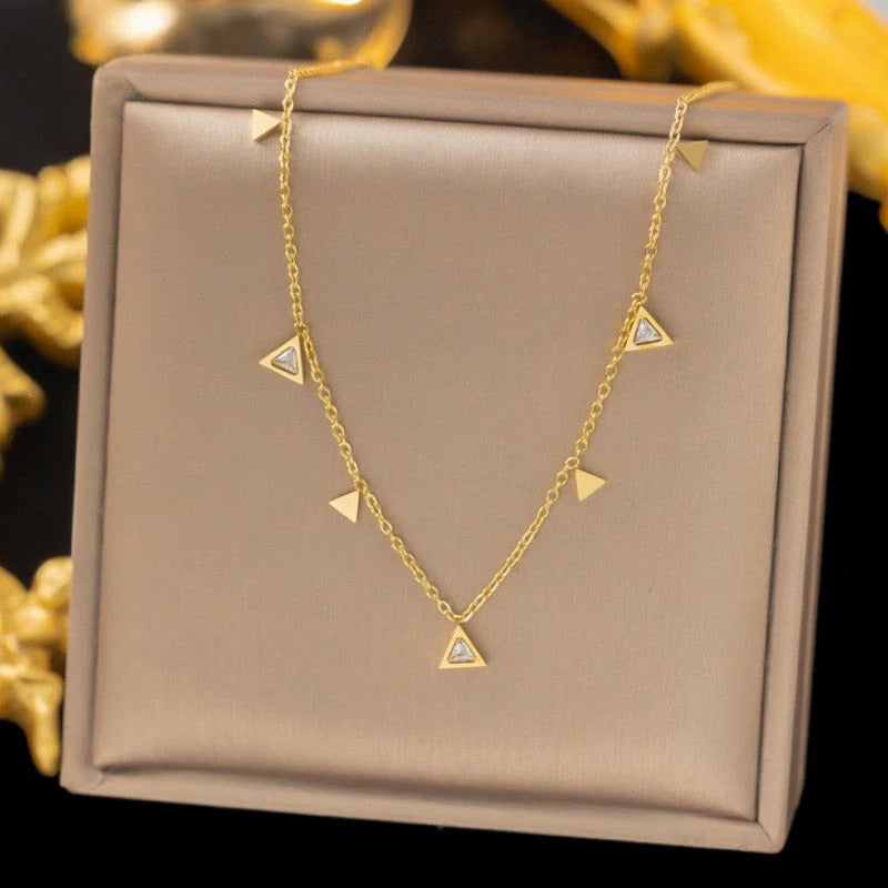 Kalung Wanita Zircon Fragment – Perhiasan Titanium Steel Anti Karat & Tahan Lama-product8