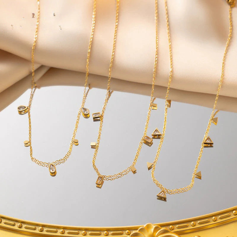 Kalung Wanita Zircon Fragment – Perhiasan Titanium Steel Anti Karat & Tahan Lama-product9