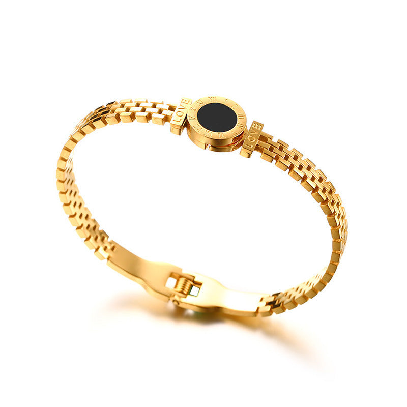 Gelang Lucky Charm untuk Wanita - 18k Emas & Stainless Steel Anti Pudar | Bangle Fashion Terbaru - 我的商店