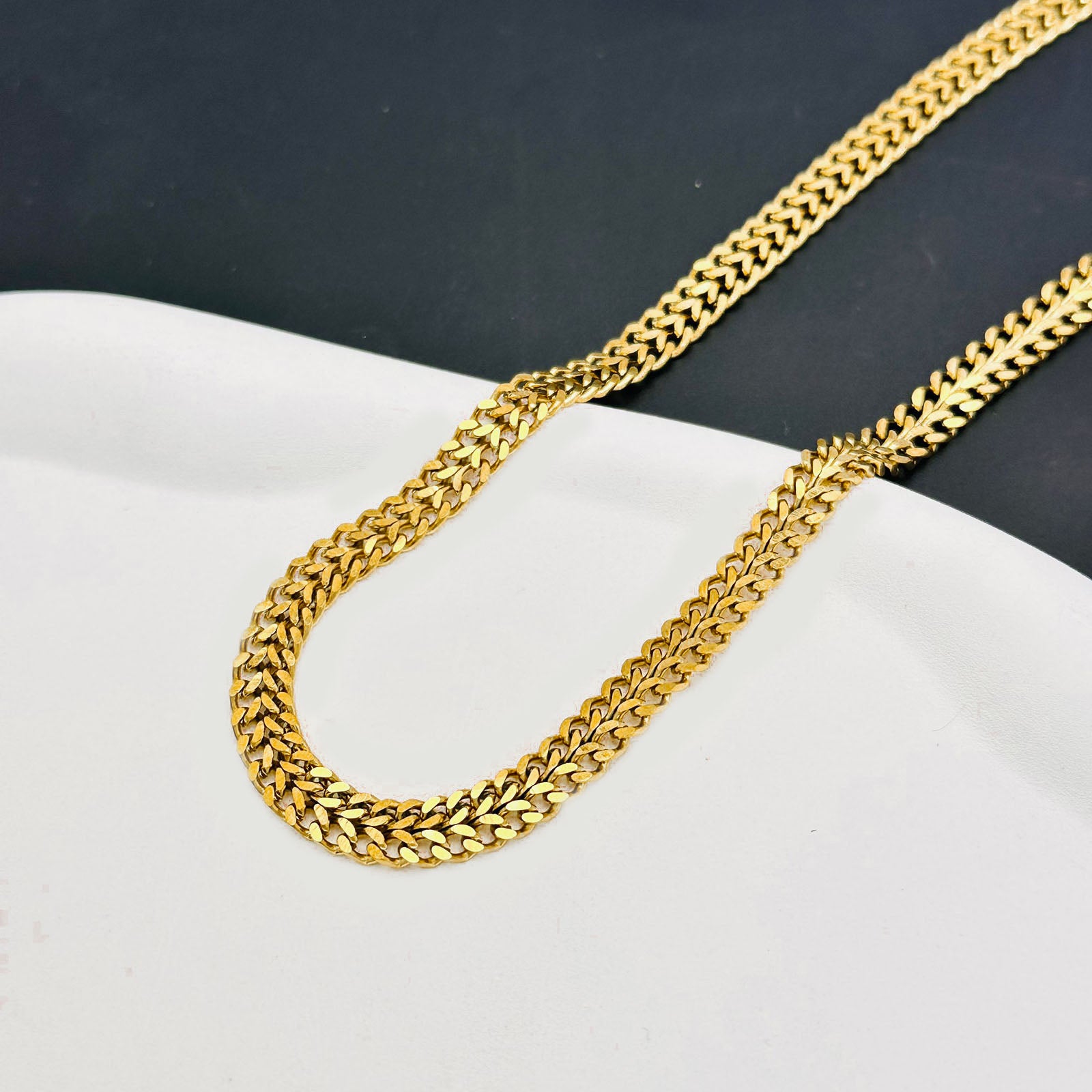 Kalung Rantai Lapis Emas 18k Wanita - Perhiasan Stainless Steel Elegan, Aksesoris Fashion Mewah, Hadiah Ulang Tahun untuk Pacar, Grosir Harga Terbaik - 我的商店