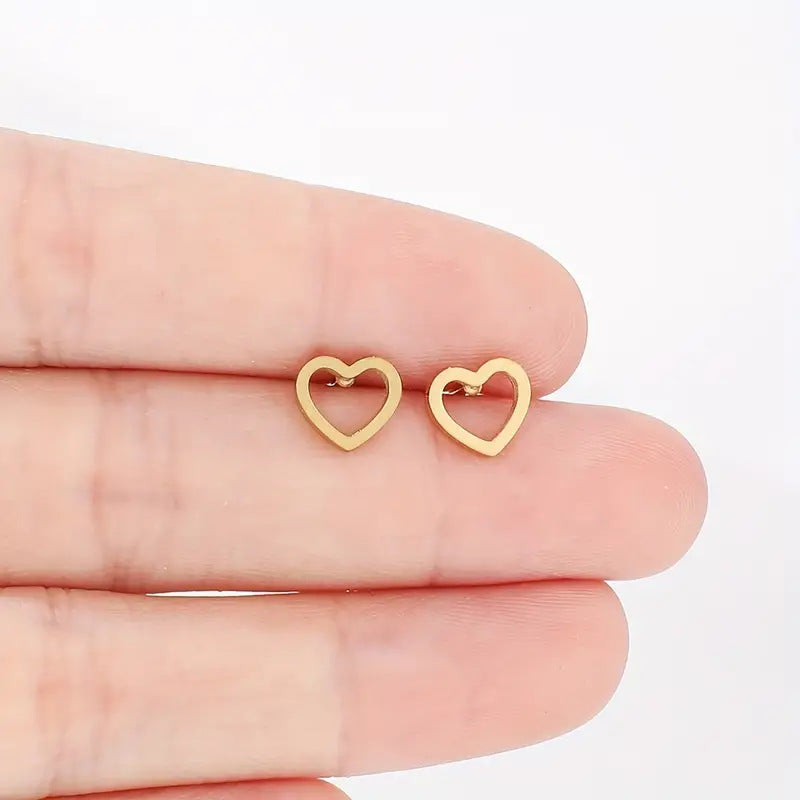 Anting BAUT LOVE BOLONG titanium anti karat korea fashion - 我的商店