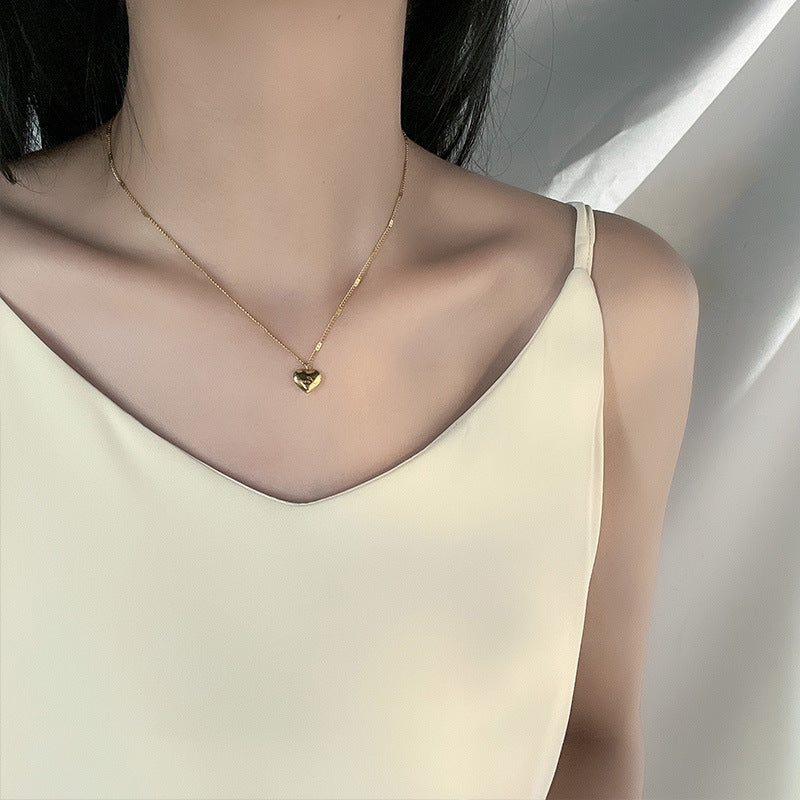 Grosir Kalung Liontin Hati untuk Wanita – Emas 18K, Anti Karat, Rantai Baja Tahan Karat - 我的商店