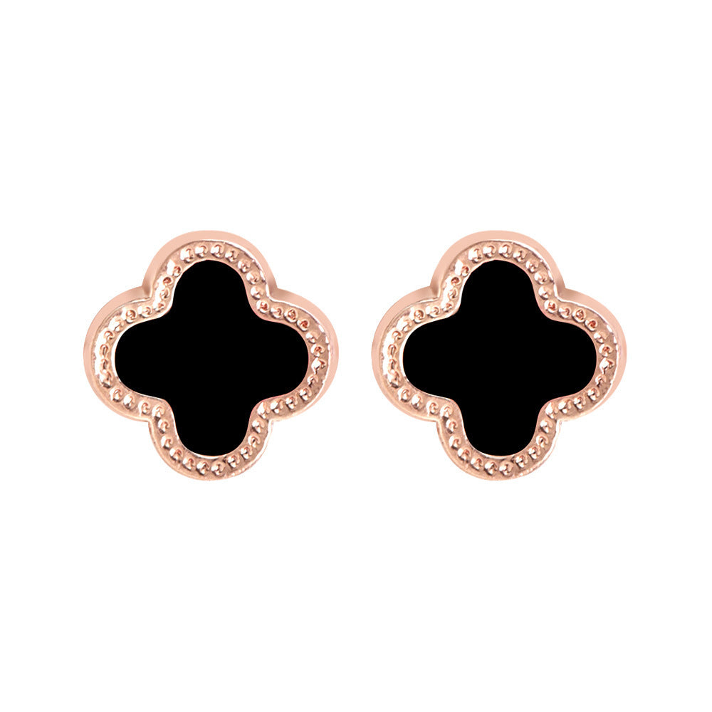 Anting Four Leaf Clover 18k Emas Hypoallergenic untuk Wanita - Hikaw Stud | Perhiasan Hadiah Elegan - 我的商店