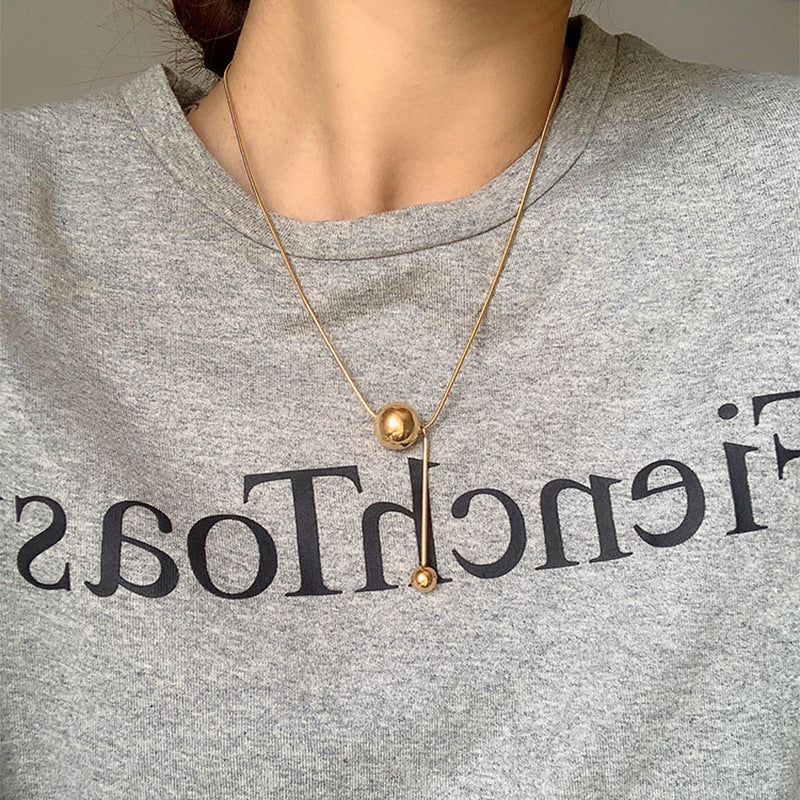 Grosir Kalung Wanita Stainless Steel Liontin Bola Emas - Tidak Kusam, Trendi & Stylish! - 我的商店