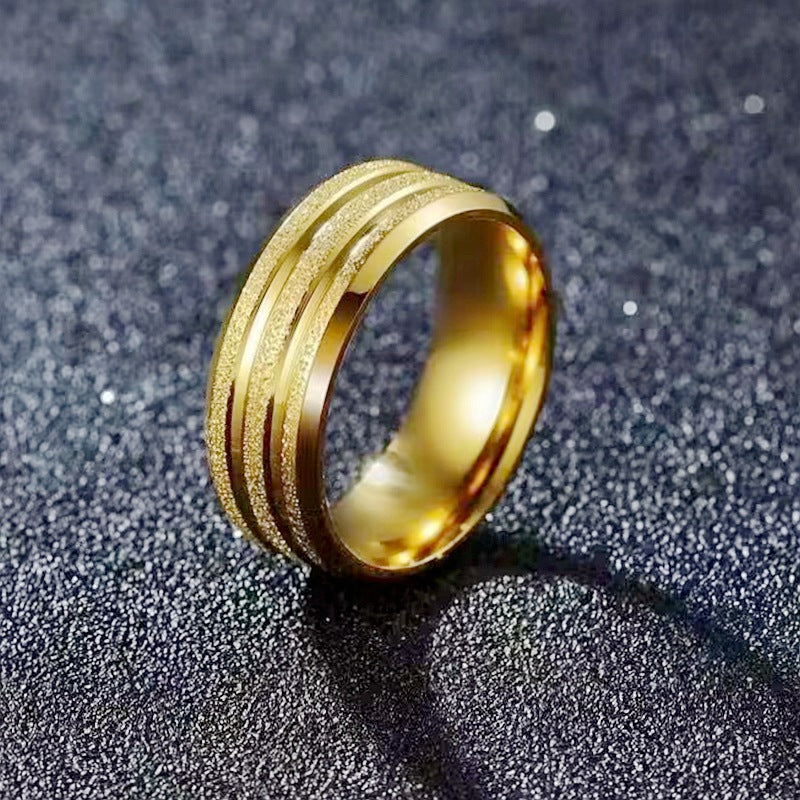 Cincin 18k Emas Berlian Stainless Steel untuk Wanita - Anti Pudar | Aksesoris Fashion Korea - 我的商店