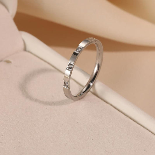 Cincin Mini untuk Wanita - Stainless Steel Lapisan Emas 18k | Aksesoris Pasangan Murah dan Elegan - 我的商店