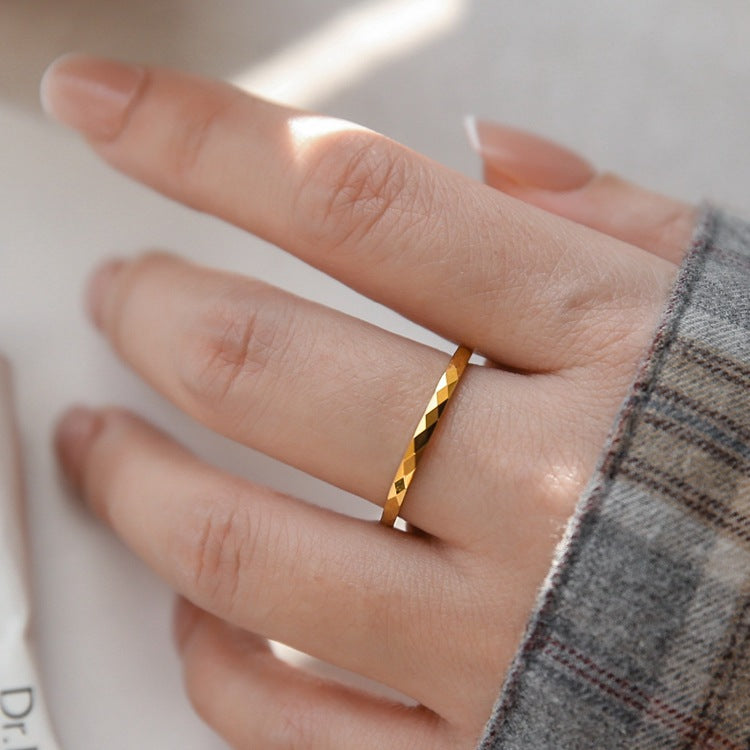 Cincin Berlian untuk Wanita - Singsing Emas | Aksesoris Perhiasan Elegan - 我的商店