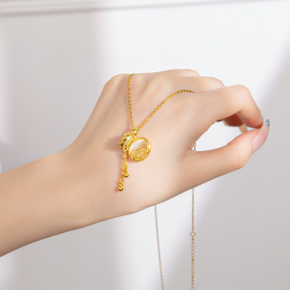 Grosir Kalung Kantong Keberuntungan Tahun Baru – Rantai Emas, Baja Tahan Karat, Aksesoris Wanita - 我的商店