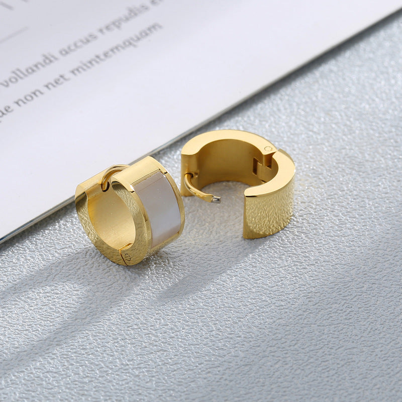 Anting Tebal untuk Wanita - Stainless Steel Lapisan Emas 18k Anti Pudar | Aksesoris Fashion Hadiah untuk Wanita - 我的商店
