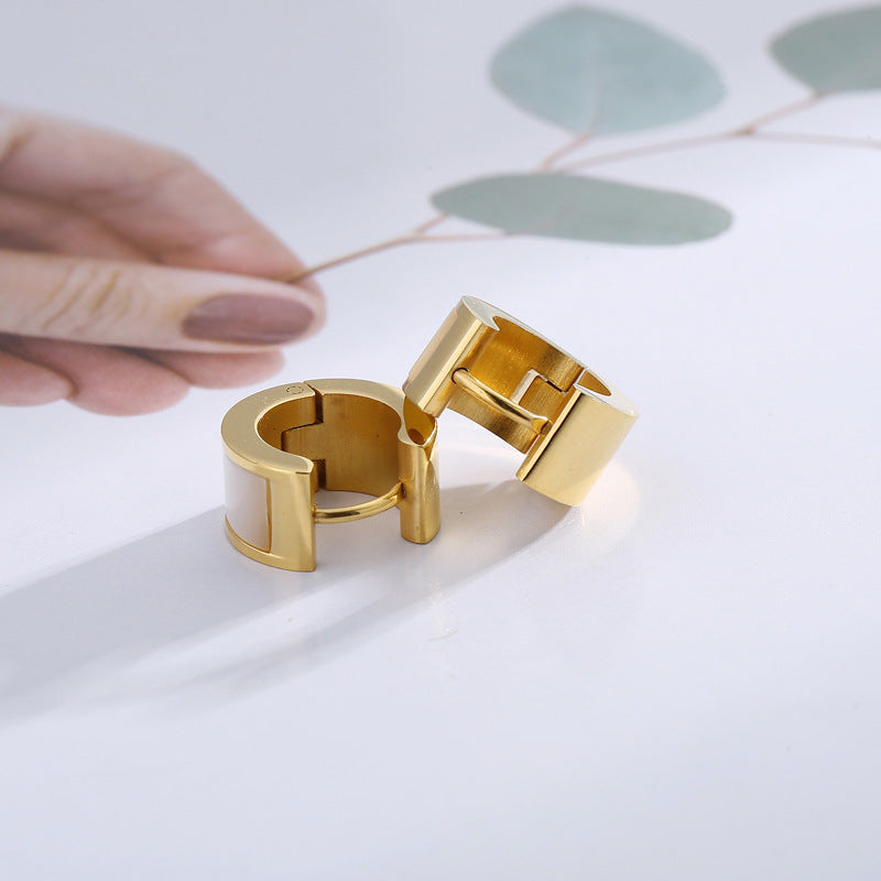 Anting Tebal untuk Wanita - Stainless Steel Lapisan Emas 18k Anti Pudar | Aksesoris Fashion Hadiah untuk Wanita