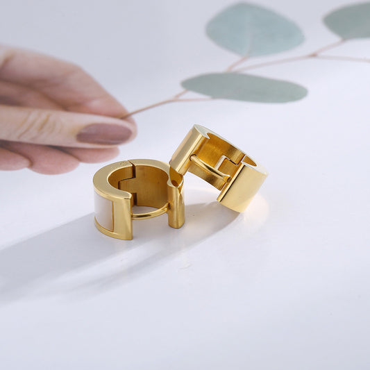 Anting Tebal untuk Wanita - Stainless Steel Lapisan Emas 18k Anti Pudar | Aksesoris Fashion Hadiah untuk Wanita - 我的商店