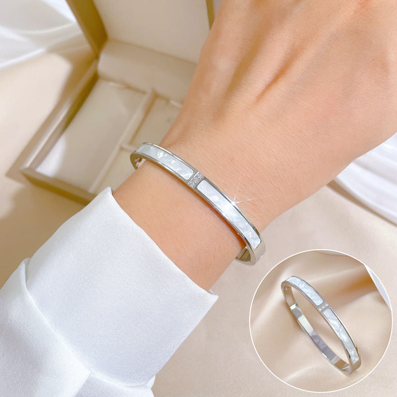 Gelang Wanita Sederhana Gaya Korea - Stainless Steel, Tidak Pudar, Elegan & Trendi! - 我的商店