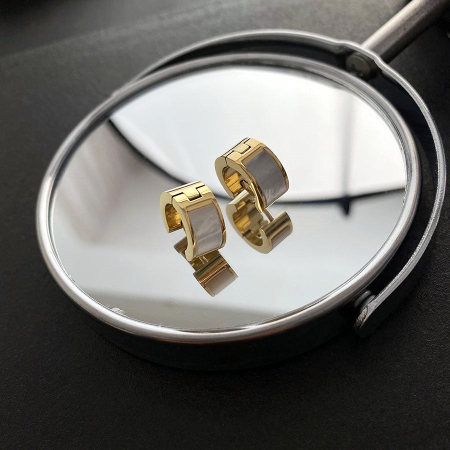 Anting Tebal untuk Wanita - Stainless Steel Lapisan Emas 18k Anti Pudar | Aksesoris Fashion Hadiah untuk Wanita