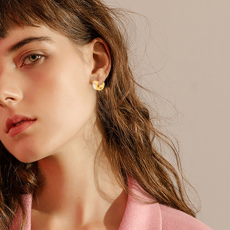 Anting Tebal untuk Wanita - Stainless Steel Lapisan Emas 18k Anti Pudar | Aksesoris Fashion Hadiah untuk Wanita - 我的商店