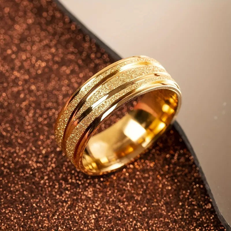 Cincin 18k Emas Berlian Stainless Steel untuk Wanita - Anti Pudar | Aksesoris Fashion Korea - 我的商店