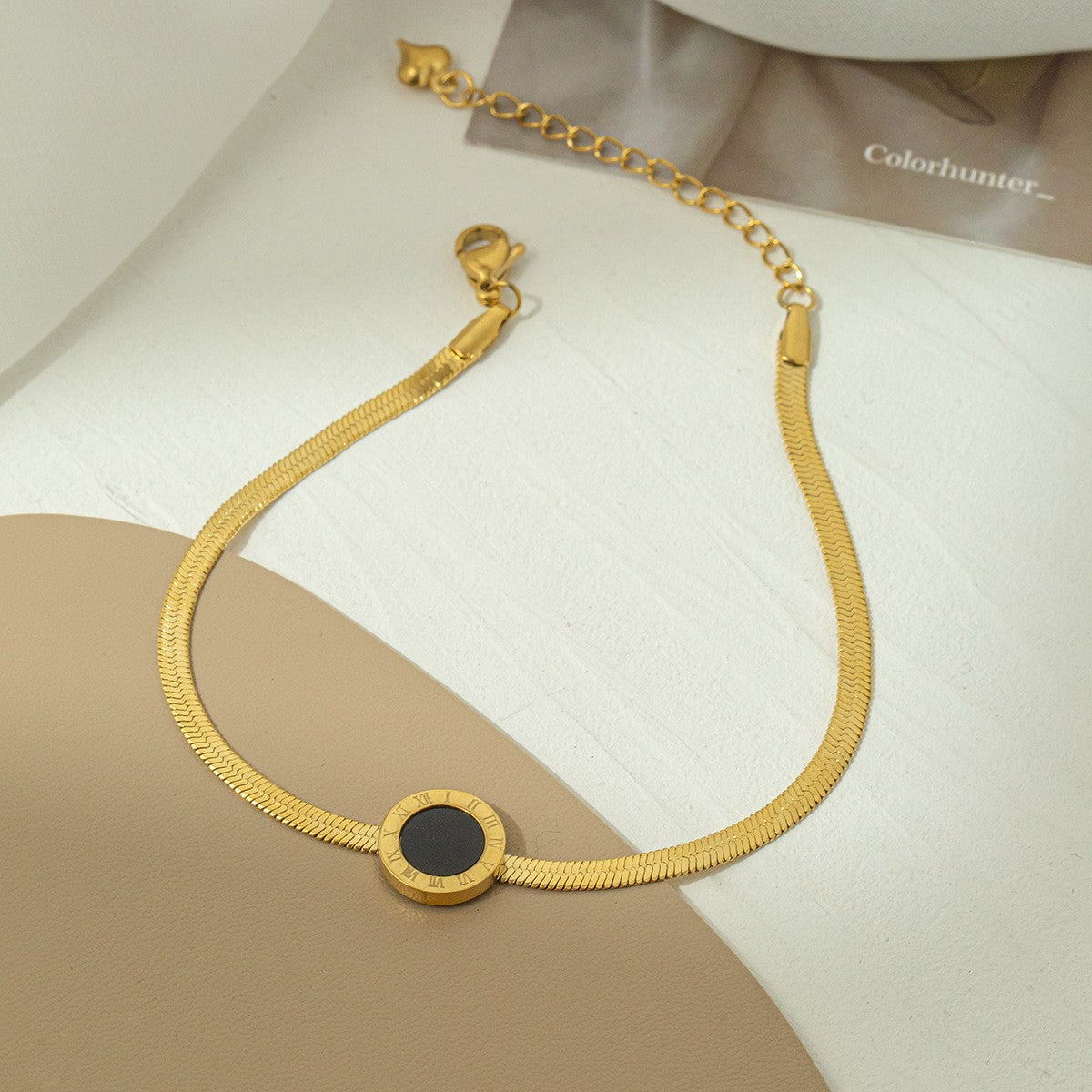 Gelang Snake Bone Emas 18k Vintage untuk Wanita - Bangle Stainless Steel Anti Pudar | Aksesoris Perhiasan Elegan - 我的商店