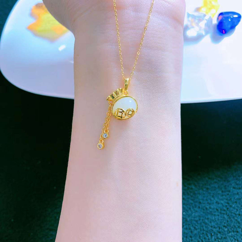 Grosir Kalung Kantong Keberuntungan Tahun Baru – Rantai Emas, Baja Tahan Karat, Aksesoris Wanita - 我的商店