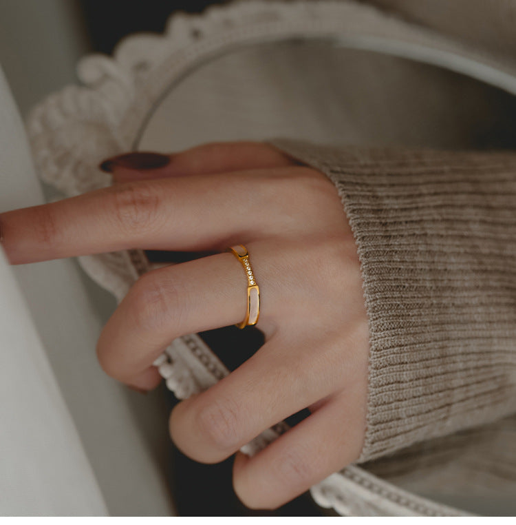 Grosir Cincin Berlian Kerang untuk Wanita – Cincin Emas, Anti Karat & Hipoalergenik, Aksesoris Perhiasan - 我的商店