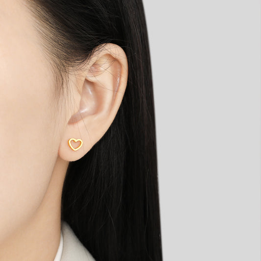 Anting BAUT LOVE BOLONG titanium anti karat korea fashion - 我的商店