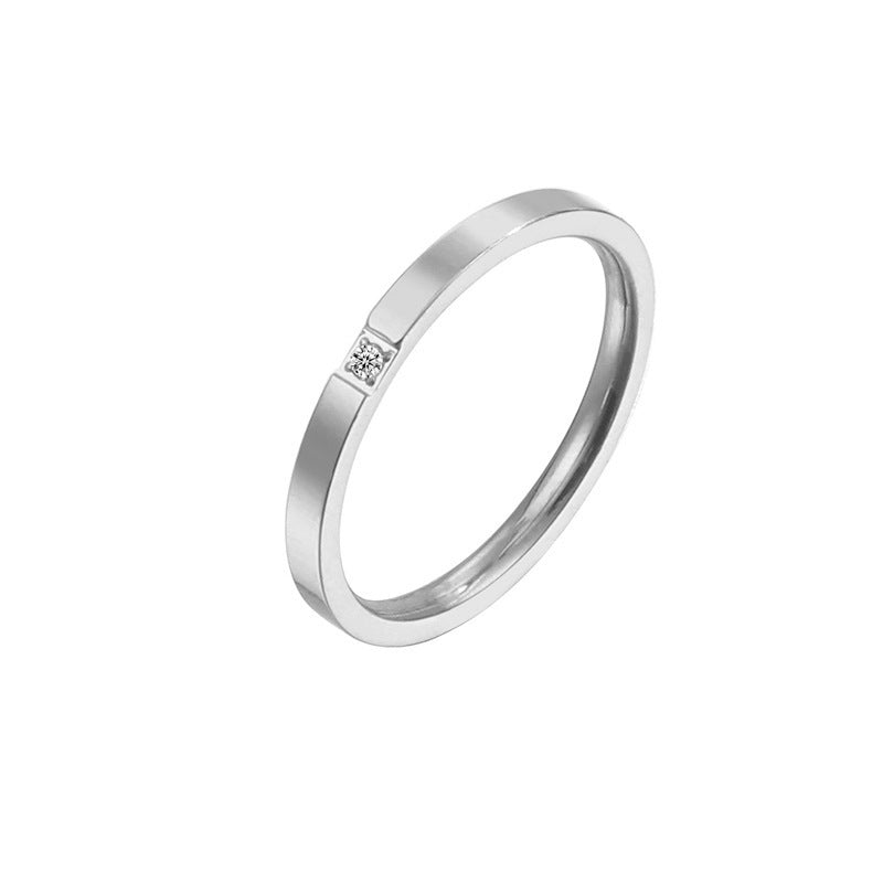Cincin Janji Lapisan Emas 18k untuk Wanita - Stainless Steel Murah | Cincin Pasangan Hadiah Ulang Tahun - 我的商店