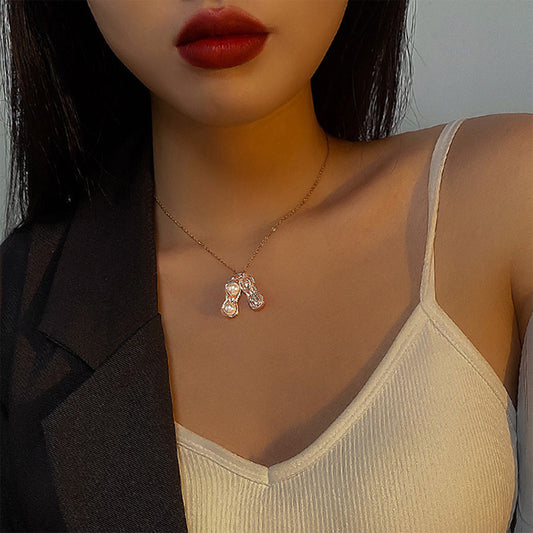 Grosir Kalung Wanita Stainless Steel Liontin Kacang - Tidak Kusam, Cocok untuk Hadiah! - 我的商店