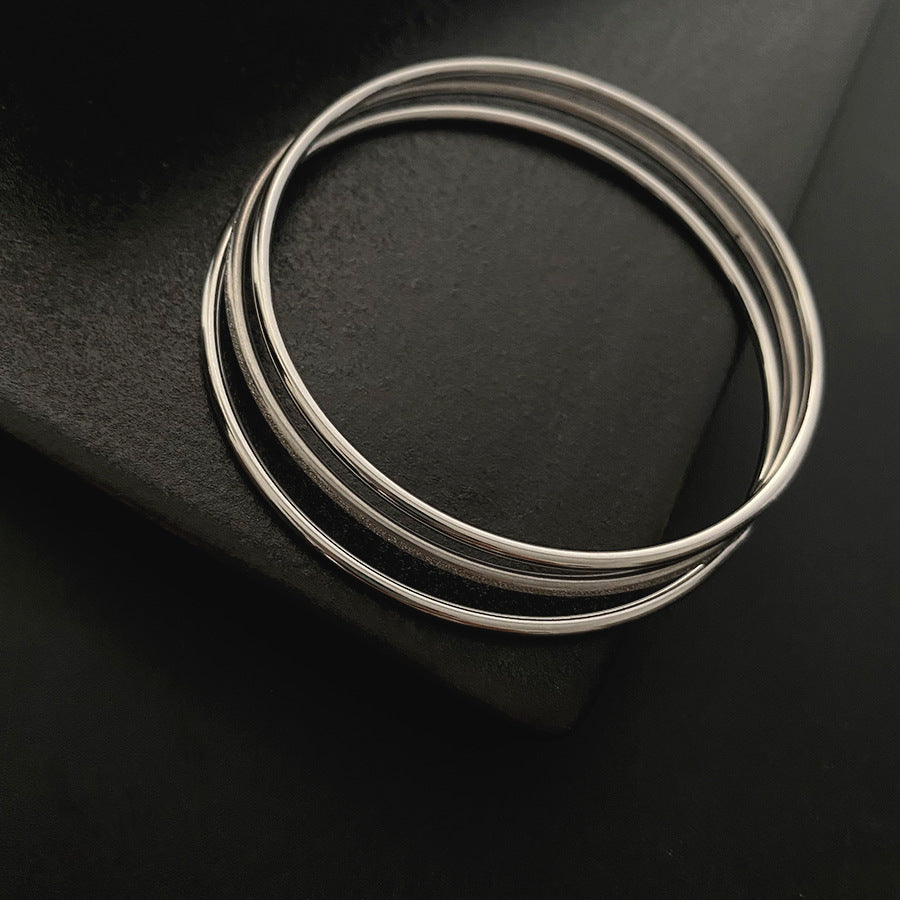 Set Gelang Bangle Minimalis untuk Wanita - 18k Emas & Stainless Steel Anti Pudar | Aksesoris Fashion Elegan - 我的商店