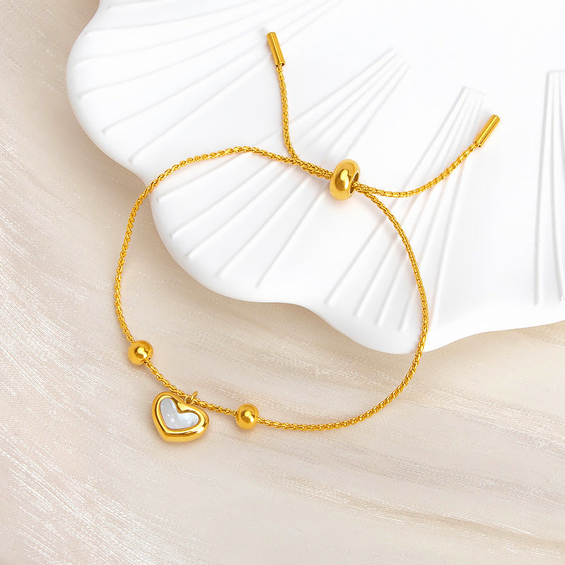 Gelang Wanita - Stainless Steel Emas 18K Anti Kusam, Aksesoris Fashion Elegan - 我的商店